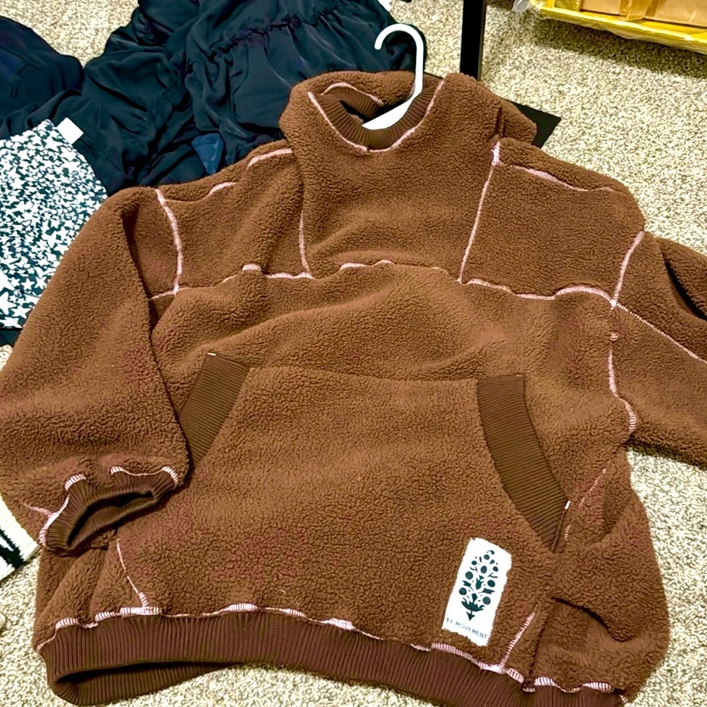 New w/Unattached Tag | Free People Movement | Teddy Bear Fleece Hoodie